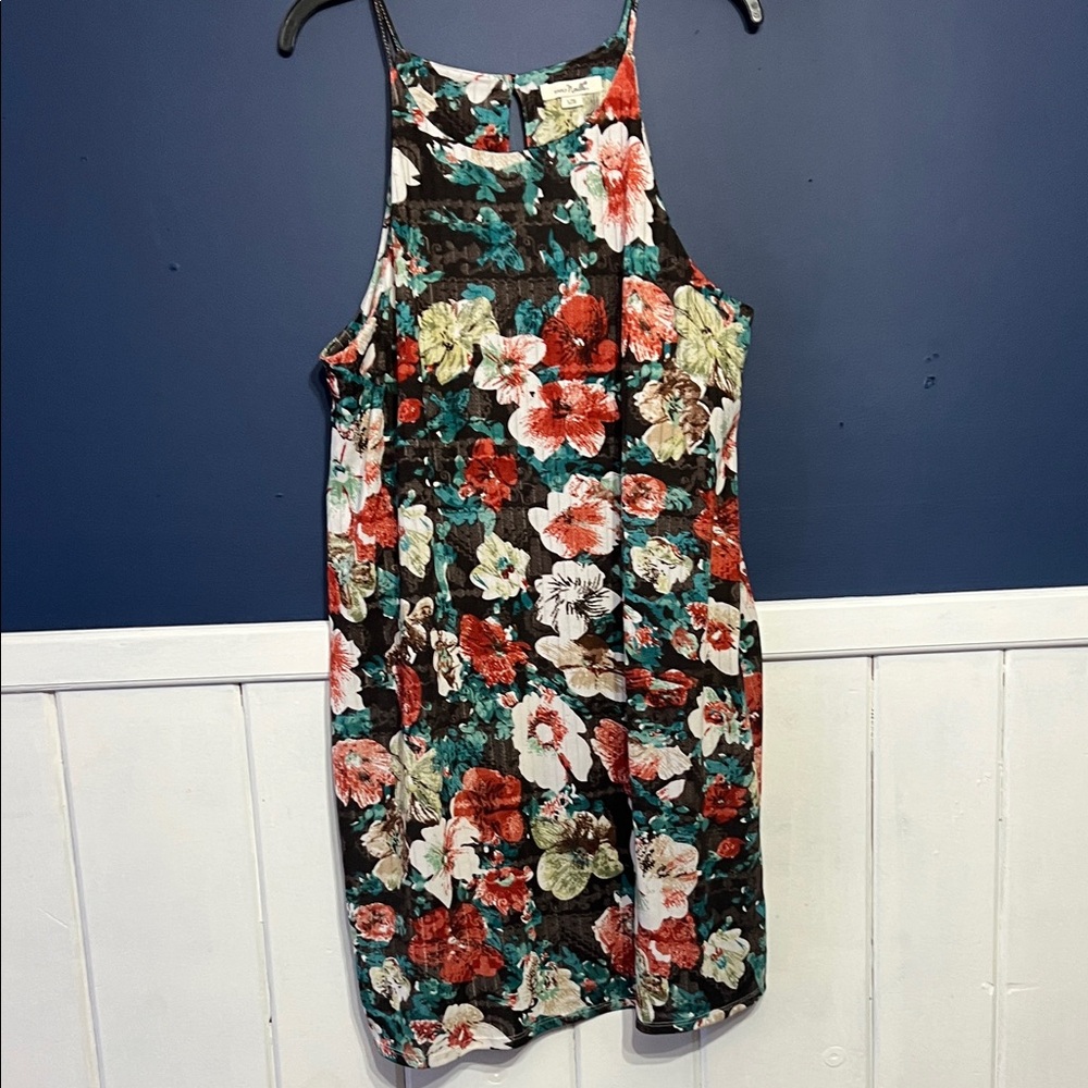Simply Noelle brown / teal dress sz L/XL